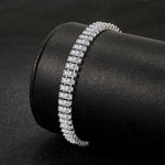 18cm Luxury Crystal Bracelet 925 Sterling Silver Women Engagement Jewellery