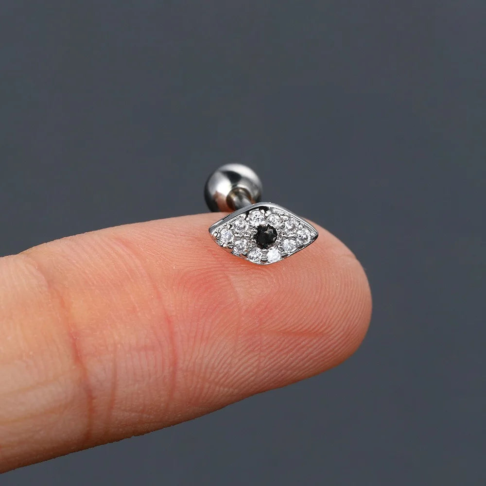 1PC 2023 Daith Ear Ring Piercing Star Eye Tragus Helix Septum Steel