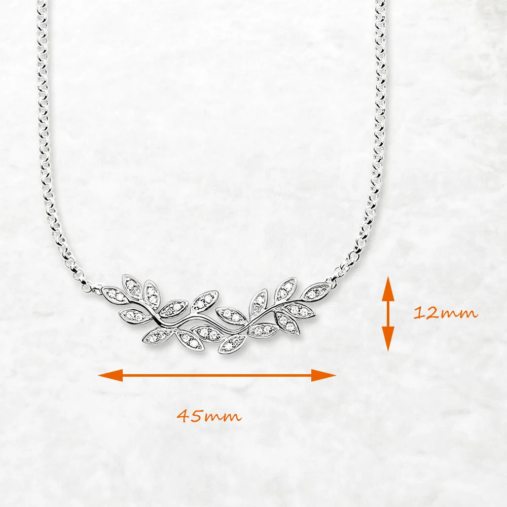 Tendrils Leaves Necklace Link Chain 925 Sterling Silver Romantic Jewellery