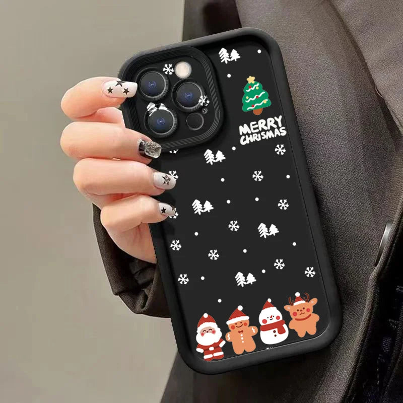 Christmas Santa Elk Case for iPhone 17 16 15 14 13 12 11 Pro Max XR 7 8 Plus