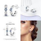 925 Sterling Silver Religious Demon Evil Eye Zircon Stud Earrings Gift