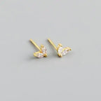 2PC Stainless Steel Cubic Zirconia Small Hoop Earrings Helix Tragus