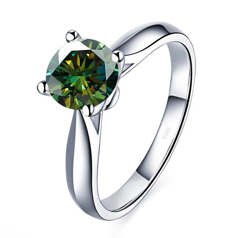 JoyceJelly 2 Carat D Color VVS Moissanite Ring with GRA Certificate Original Sterling Silver 925 Jewelry For Women Wedding Bands