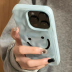 Happy Smile Texture Case for iPhone 17 16 15 14 13 12 11 Pro Max Plus Air