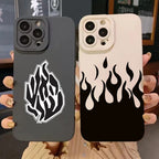 Fashion Black Flame Case for Samsung Galaxy S24 S23 Ultra A54 A34