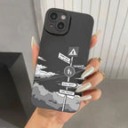 Simple Oil Painting Road Sign Case for Samsung S24 S23 Ultra A54