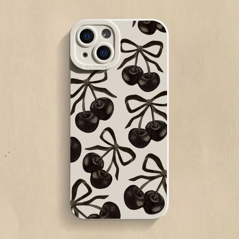 Cute Bow Cherry Case for Xiaomi Redmi Note 14 13 12 11 Pro Plus