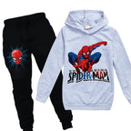 Kids Spiderman Print Hoodie & Pants Suit Boys Girls Casual Clothing Set