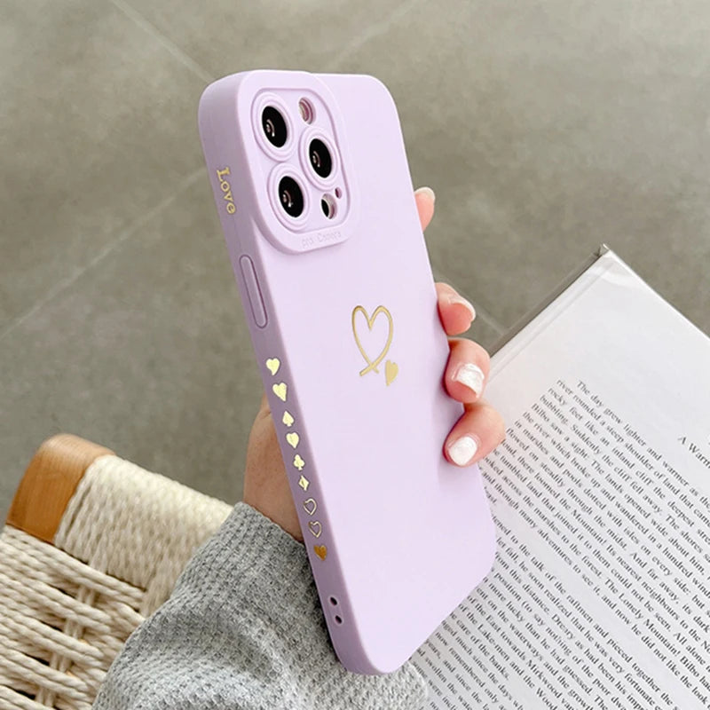 Colourful Love Heart Case for iPhone 17 16 15 14 13 12 Pro Max