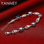 925 Sterling Silver 8-inch Coloured Zirconia Bracelet Women Jewellery Gift