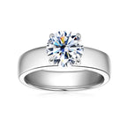 2 Carat Moissanite Solitaire Wedding Engagement Ring 100% 925 Silver Certified
