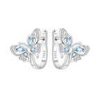 925 Sterling Silver Bees Butterflies Zircon Circle Hoop Earrings Jewellery