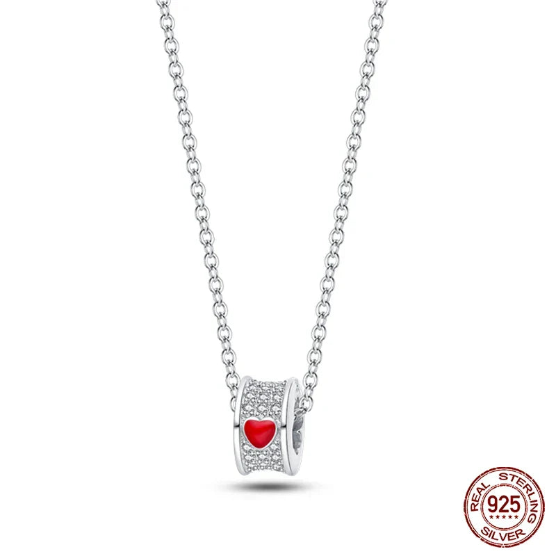 925 Sterling Silver Luminous Firefly Heart Shaped Zircon Pendant Necklace For Women Fashion Anniversary Birthday Jewelry Gifts