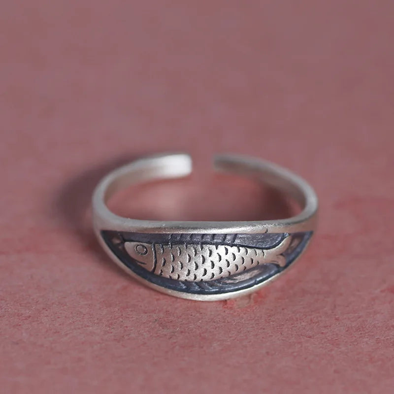 Fish Adjustable Ring 925 Sterling Silver Engagement Ladies Jewellery Gift