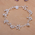 Charm Beads Chain Bracelet 925 Sterling Silver Women Wedding Gorgeous Jewelry