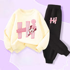 Disney Girls Long Sleeve Pullover Set Spring Casual Hoodies and Joggers