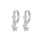 2PCS Gold Colour Star Dangle Earrings Luxury Star Pendientes y2k Jewelry