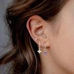 2PC Stainless Steel Cubic Zirconia Small Hoop Earrings Helix Tragus