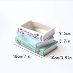 Small Ceramic Book-Shaped Planter with Hole Bookshelf Home Desk Decoration Accessories