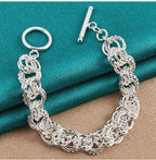 Pretty Circle Fashion Bracelet 925 Sterling Silver Wedding Party Jewellery