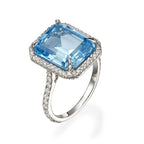 925 Sterling Silver Gorgeous Bridal Wedding Ring Big Stone Crystal Square AAA Cubic Zirconia