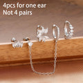 New Gold Lucky Crown Tassel Chain Stainless Steel Hoop Earrings