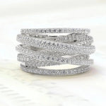 925 Sterling Silver Classic Vintage Line Wrap Zircon Ring For Women Party Luxury Fashion High Quality Fine Jewelry Hot Sales