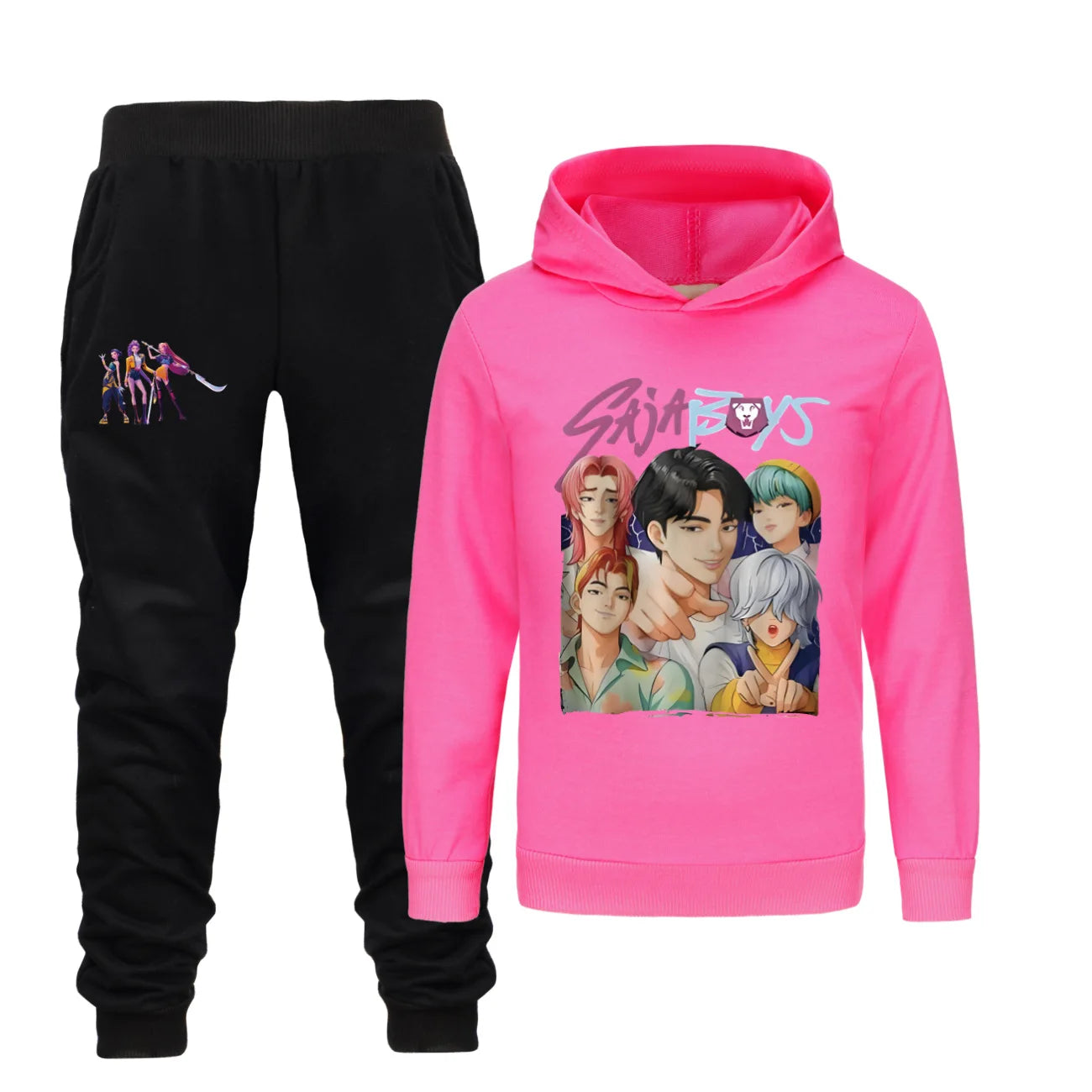 Spring Kids Kpop Demon Hunters Hoodie & Pants Set Rumi Mira Zoey Tracksuit