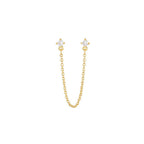Stainless Steel Link Chain Gold Colour Hanging Earrings Long Tassels