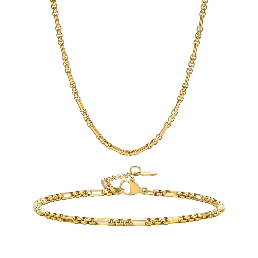 Handmade Clavicle Chain Bracelet for Women, Chic Stainless Steel Link Waterproof Jewelry