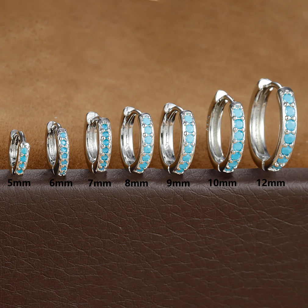 1Pair Stainless Steel Huggie Minimal Hoop Earrings Zirconia Helix Tragus