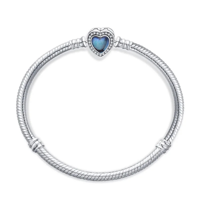 925 Sterling Silver Forever Love Peach Heart Bracelets Star Moon Airplane Earth Bracelets For Women Fit DIY Charms Party Jewelry