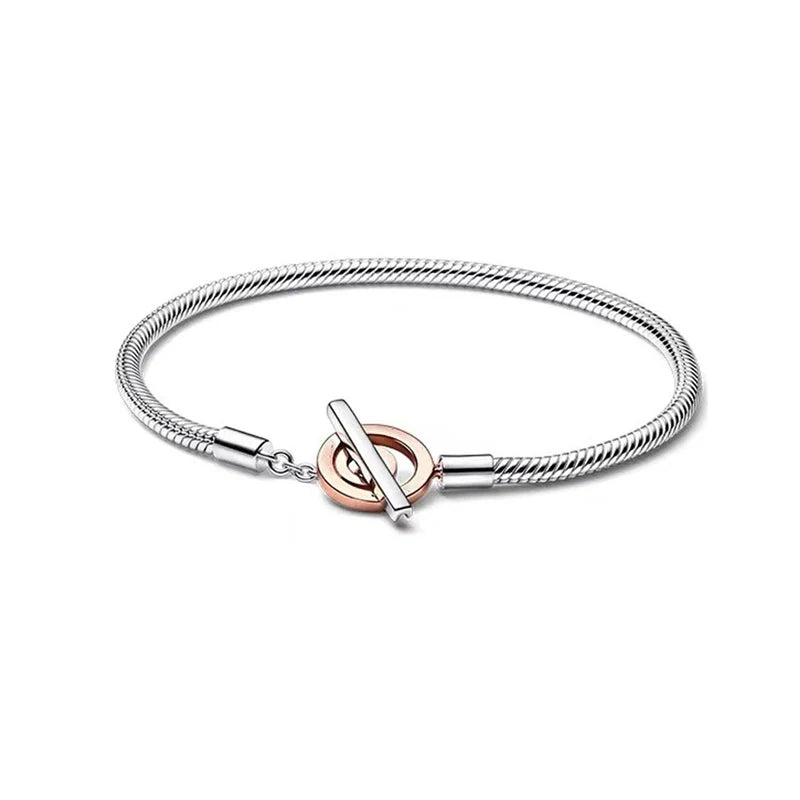 Real 925 Sterling Silver 17-20CM Snowflake Dreamcatcher Star Original Bracelet Fit For Wedding Fine Jewelry DIY Making