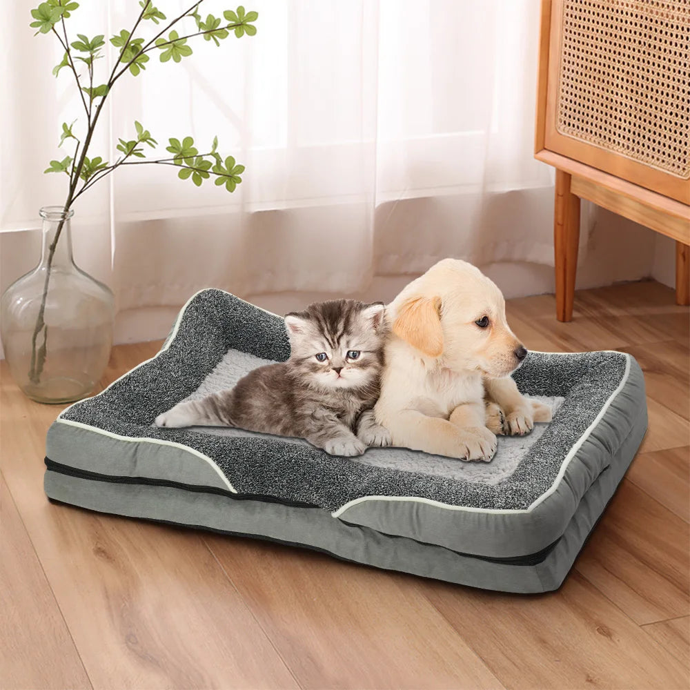 Orthopedic Pet Bed Removable Cover High-Density Foam Pillow - Ship from UK