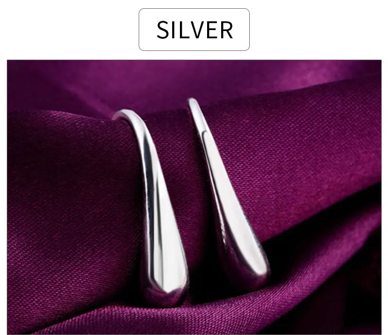 925 Sterling Silver Teardrop Stud Earrings Women High Quality Party Jewellery
