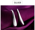 925 Sterling Silver Teardrop Stud Earrings Women High Quality Party Jewellery