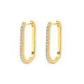 2PCS Stainless Steel Square Huggie Hoop Earrings Cubic Zirconia