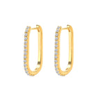 2PCS Stainless Steel Square Huggie Hoop Earrings Cubic Zirconia