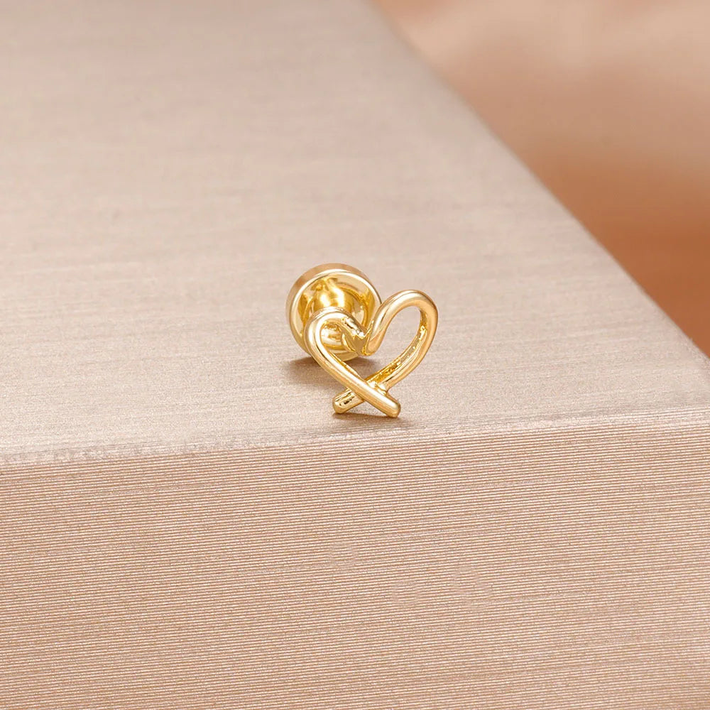 1PC Stainless Steel Star Moon Cartilage Piercing 18K Gold Plated