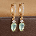 2PCS New Design Stainless Steel Heart Hoop Earring Vintage Zirconia