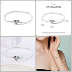 925 Silver 17-20CM Heart Pave Zirconia Original Bracelets Infinity Bracelet Fit DIY Charms Bead Birthday Jewelry Gifts Hot Sale