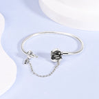 925 Sterling Silver Forever Love Peach Heart Bracelets Star Moon Airplane Earth Bracelets For Women Fit DIY Charms Party Jewelry
