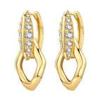 925 Sterling Silver Simple Diamond Shaped Ear Hook Hoop Earrings Jewellery