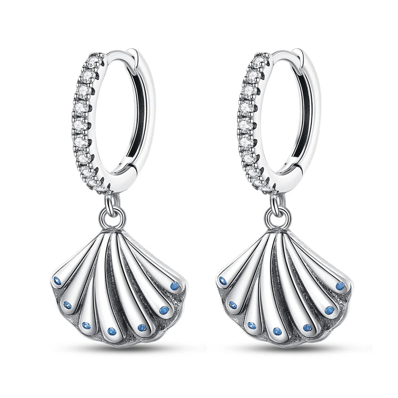 925 Sterling Silver Starry Love Tail Hoop Earrings Women's Jewellery Gift