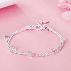 20cm Original Luxury Charm Chain Bracelet 925 Sterling Silver Wedding Jewelry