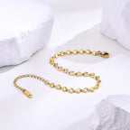 Texture Discs Bracelet Adjustable for Women, Stainless Steel Gold Plated Boho Minimalist Stacking Layered Jewelry