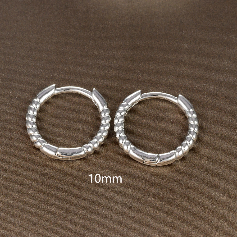 Fashion Zircon Link Chain Cross Hoop Earrings Stainless Steel