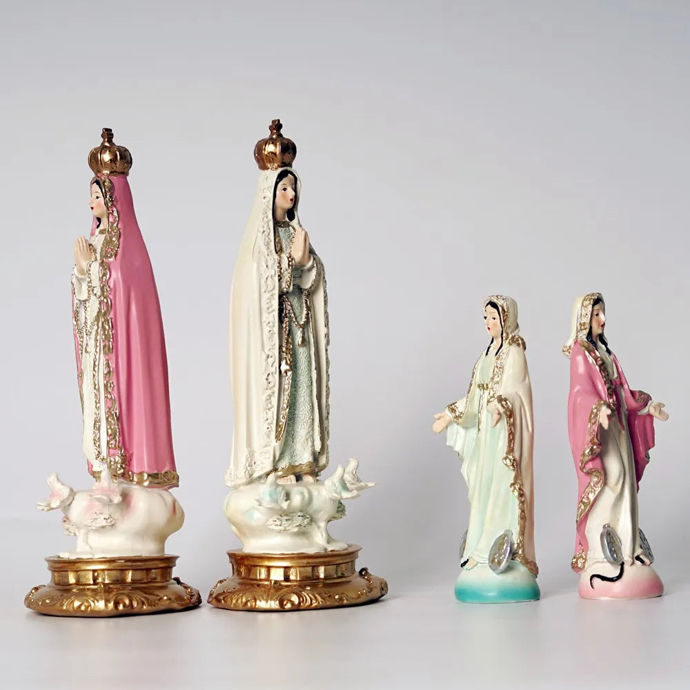 12cm 20cm Resin Our Lady of Fatima Statues Virgin Mary Sculpture Catholic Altar