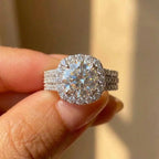 925 Sterling Silver Sparkling Full Zircon Square Geometry Ring Women's Gift Party Stylish Jewellery