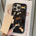 Cute Love Heart Cat Lychee Case for iPhone 17 16 15 14 Pro Max